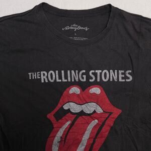 Rolling Stones 1975 US Tour Band Graphic T Shirt Womens Size Large L Black